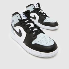 Nike Jordan 1 Mid Boys Youth in Black and blue Nike Jordan 1 Mid,3 of 4