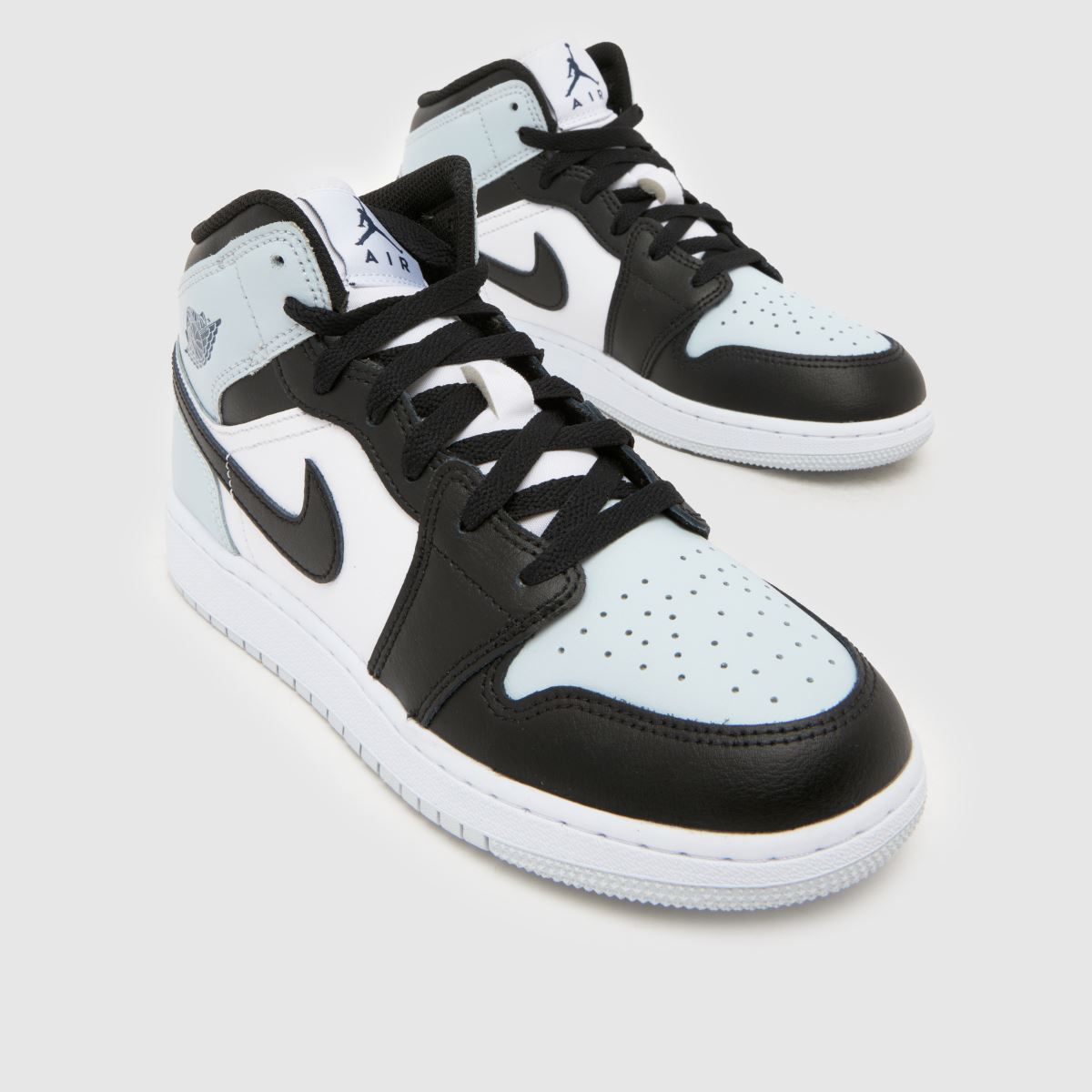 Nike Jordan 1 Mid Boys Youth in Black and blue Nike Jordan 1 Mid 4
