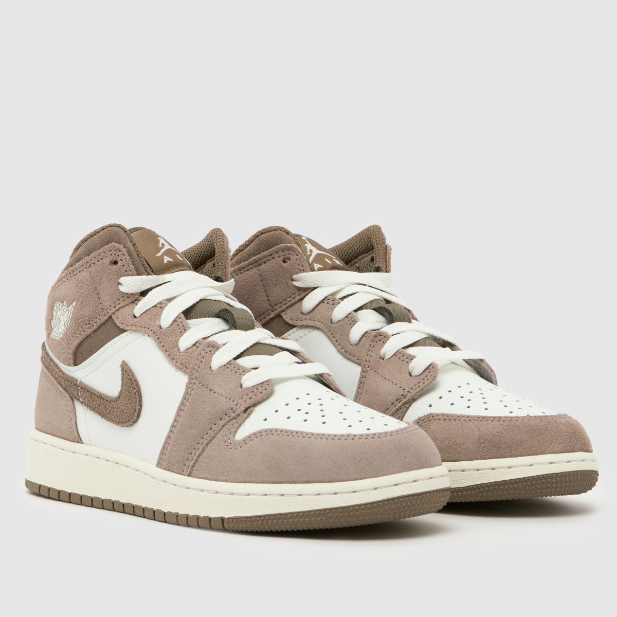 Nike Jordan Air 1 Mid Boys Youth in Stone Multi Nike Jordan Air 1 Mid 1