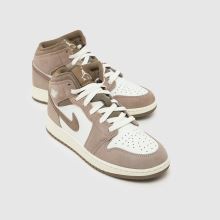 Nike Jordan Air 1 Mid Boys Youth in Stone Multi Nike Jordan Air 1 Mid,3 of 4
