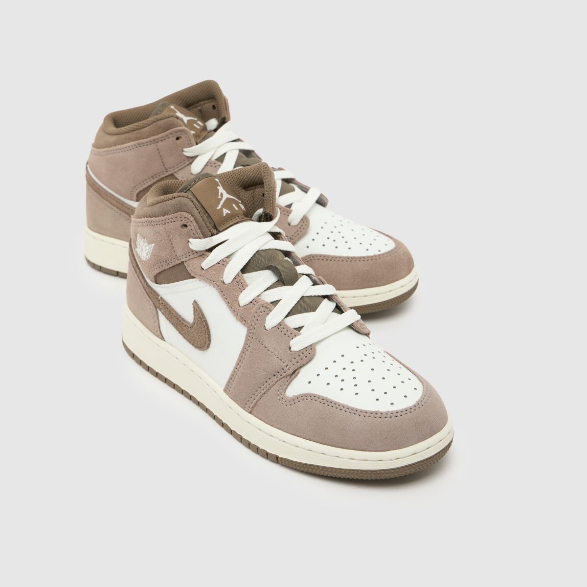 Nike Jordan Air 1 Mid Boys Youth in Stone Multi Nike Jordan Air 1 Mid 4