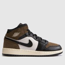 Nike Jordan Air 1 Mid Boys Youth in Black & Brown Nike Jordan Air 1 Mid,1 of 4
