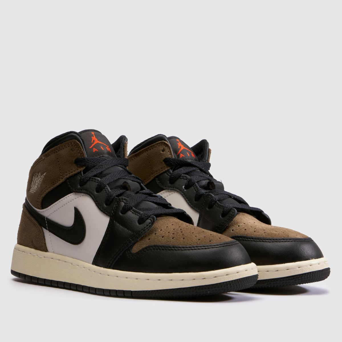 Nike Jordan Air 1 Mid Boys Youth in Black & Brown Nike Jordan Air 1 Mid 1