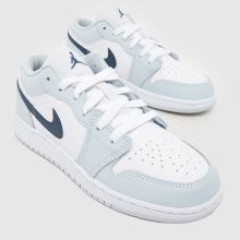 Nike Jordan 1 Low Boys Youth in White & Pl Blue Nike Jordan 1 Low,3 of 4