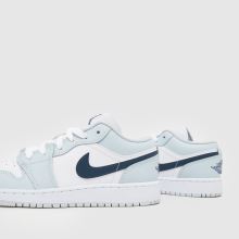 Nike Jordan 1 Low Boys Youth in White & Pl Blue Nike Jordan 1 Low,4 of 4