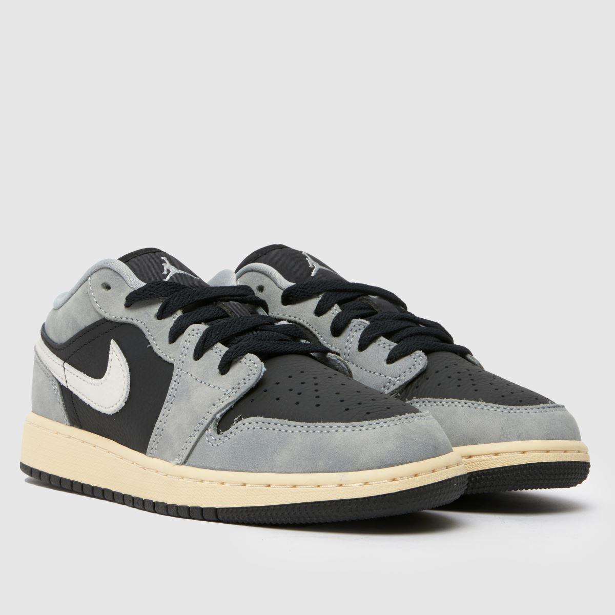 Nike Jordan Air Jordan 1 Low SE Boys Youth in Grey & Black Nike Jordan Air Jordan 1 Low SE 1
