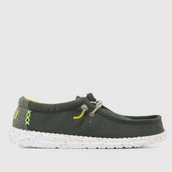 HEYDUDE Grey Wally Sport Grid Boys Youth
