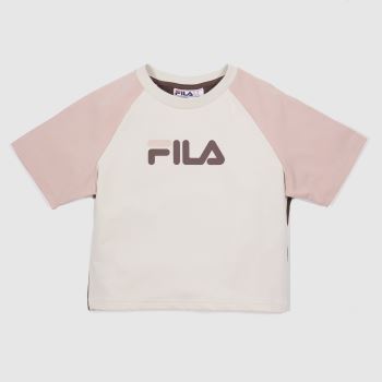 Fila white & pink aisha fitted crop tee Fila white & pink aisha fitted crop tee