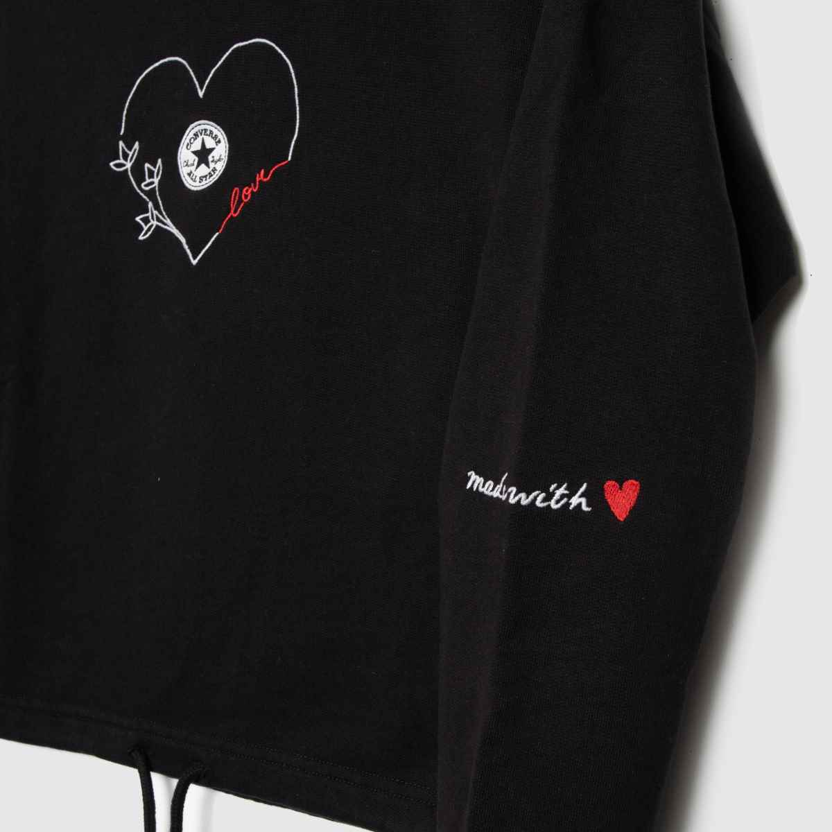 Black & Red Converse Love Hoodie Womens schuh