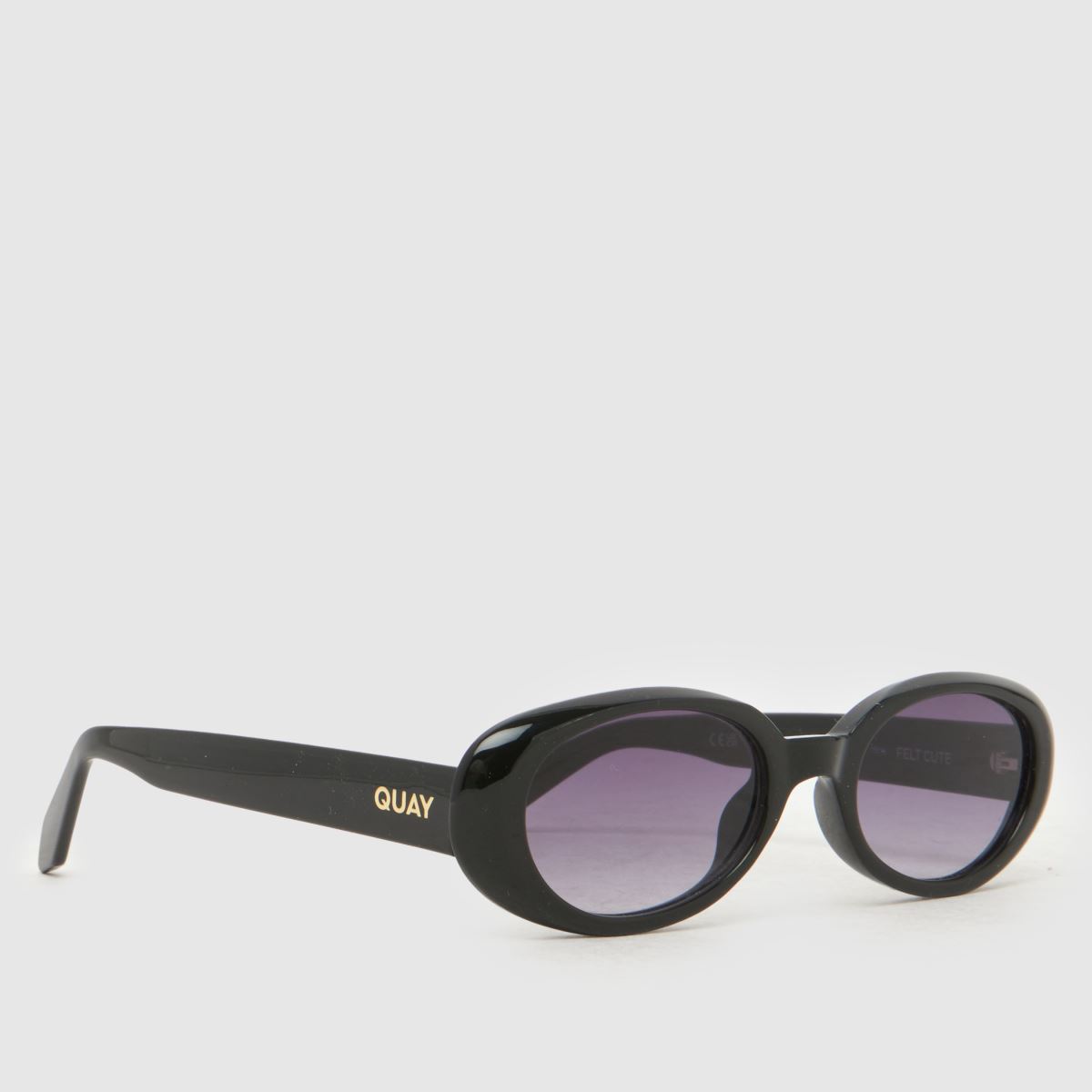 Image of Quay Felt Cute Sunglasses in Black & Purple