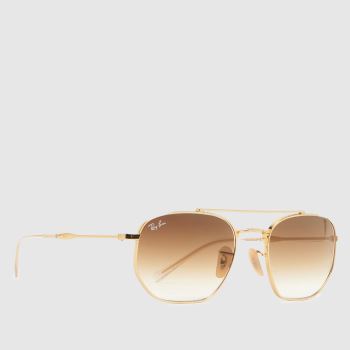 Ray-Ban Gold Hexagonal Metal Sunglasses Sunglasses