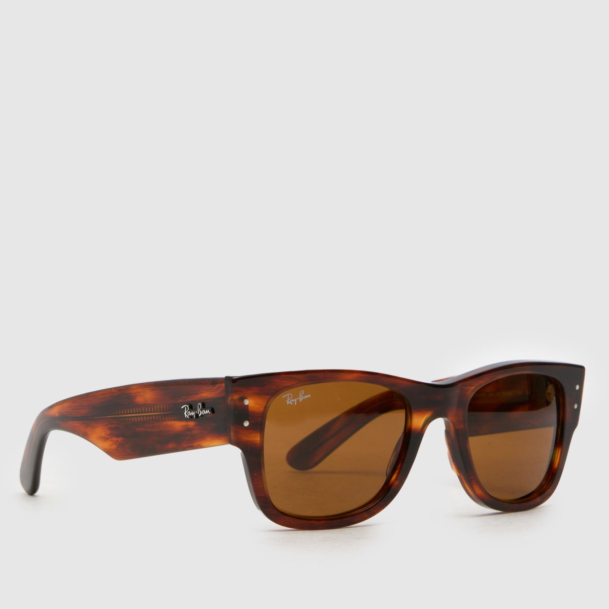 Ray-Ban Beige & Brown Mega Wayfarer Sunglasses, Size: One Size
