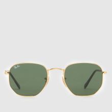 Ray-Ban Metal Hexagonal Sunglasses in Gold Ray-Ban Metal Hexagonal Sunglasses,2 of 4