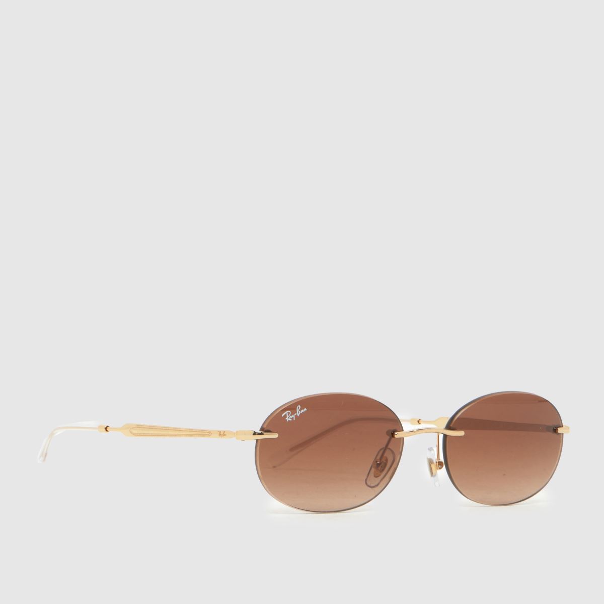Image of Ray-Ban 3767 Oval Sunglasses in Brown & Gold, Size: 54mm