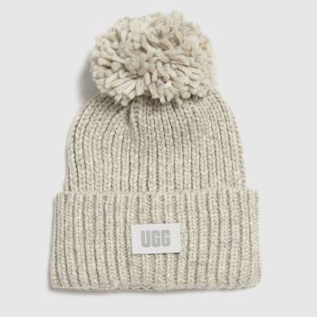 accessories UGG light grey chunky knit beanie w pom accessories UGG light grey chunky knit beanie w pom