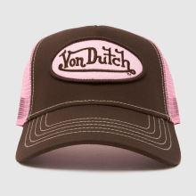 Von Dutch Contrast Trucker Cap in Brown Multi Von Dutch Contrast Trucker Cap,1 of 4