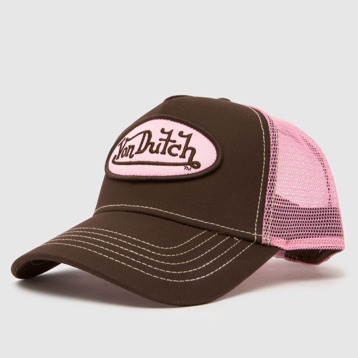Von Dutch Contrast Trucker Cap in Brown Multi Von Dutch Contrast Trucker Cap 1