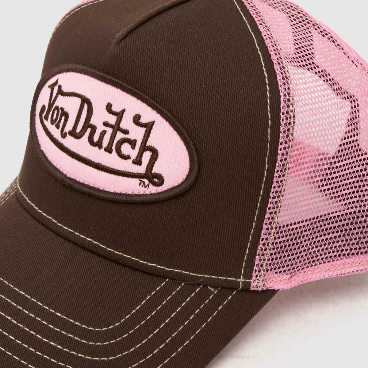 Von Dutch Contrast Trucker Cap in Brown Multi Von Dutch Contrast Trucker Cap 4