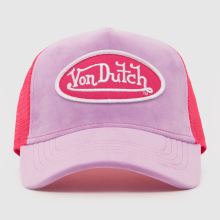 Von Dutch Velvet Trucker Cap in Pink Von Dutch Velvet Trucker Cap,1 of 4