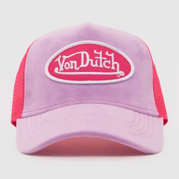 Von Dutch Pink Velvet Trucker Cap Caps and Hats