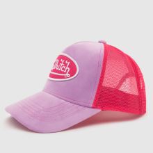 Von Dutch Velvet Trucker Cap in Pink Von Dutch Velvet Trucker Cap,2 of 4
