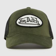Von Dutch Velvet Trucker Cap in Black & Green Von Dutch Velvet Trucker Cap,1 of 4