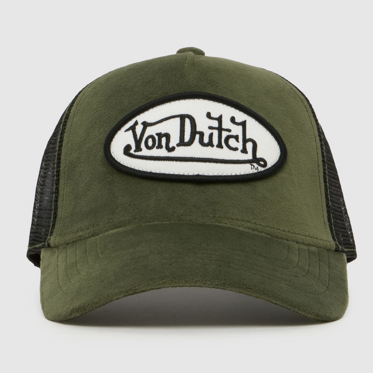 Von Dutch Trucker Cap In Black & Green, Velvet, Schuh