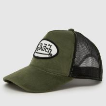 Von Dutch Velvet Trucker Cap in Black & Green Von Dutch Velvet Trucker Cap,2 of 4
