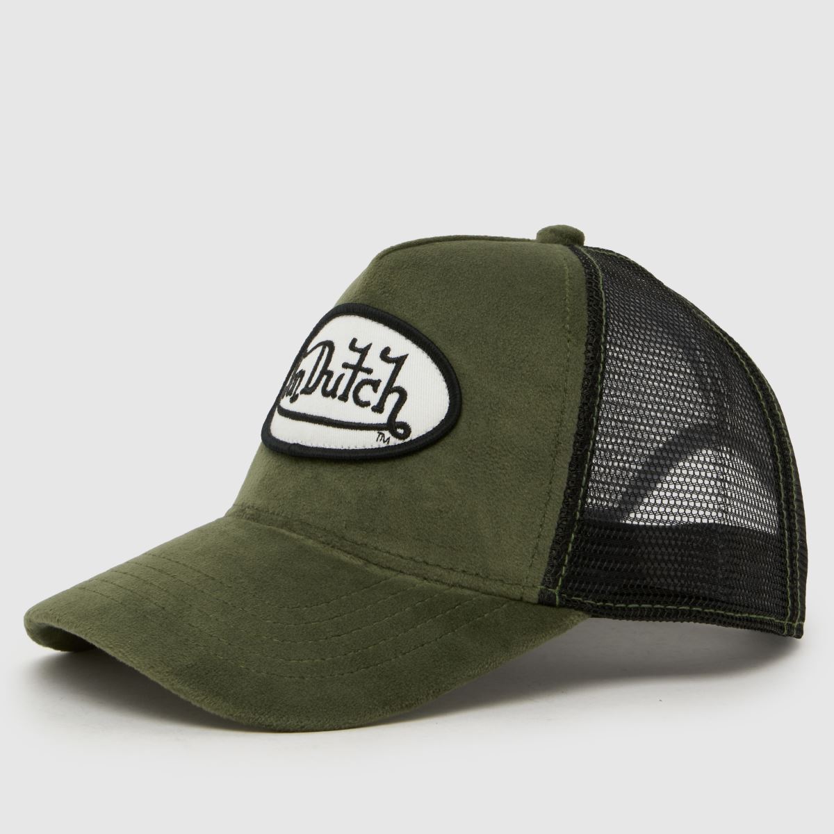 Von Dutch Velvet Trucker Cap in Black & Green Von Dutch Velvet Trucker Cap 1