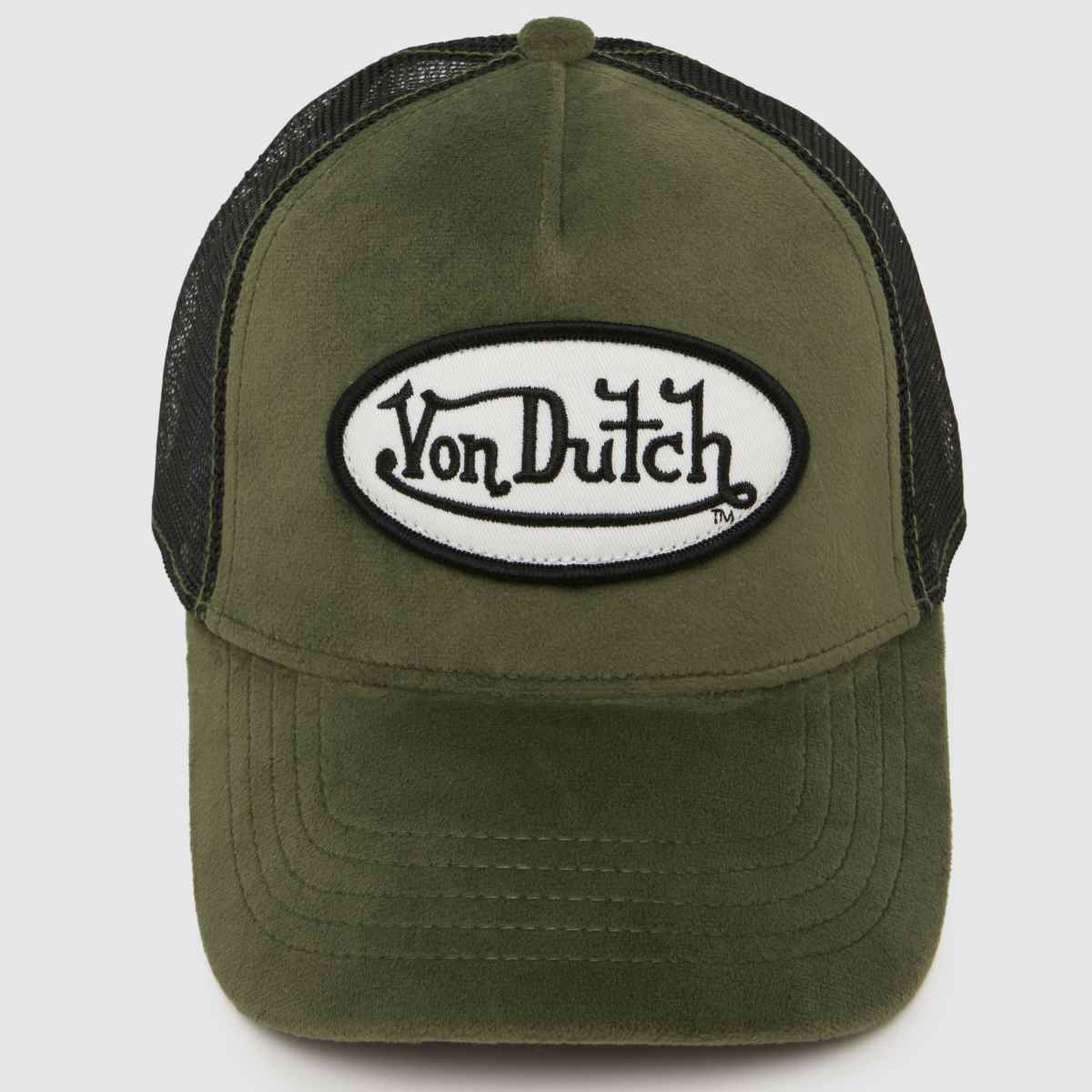 Von Dutch Velvet Trucker Cap in Black & Green Von Dutch Velvet Trucker Cap 7
