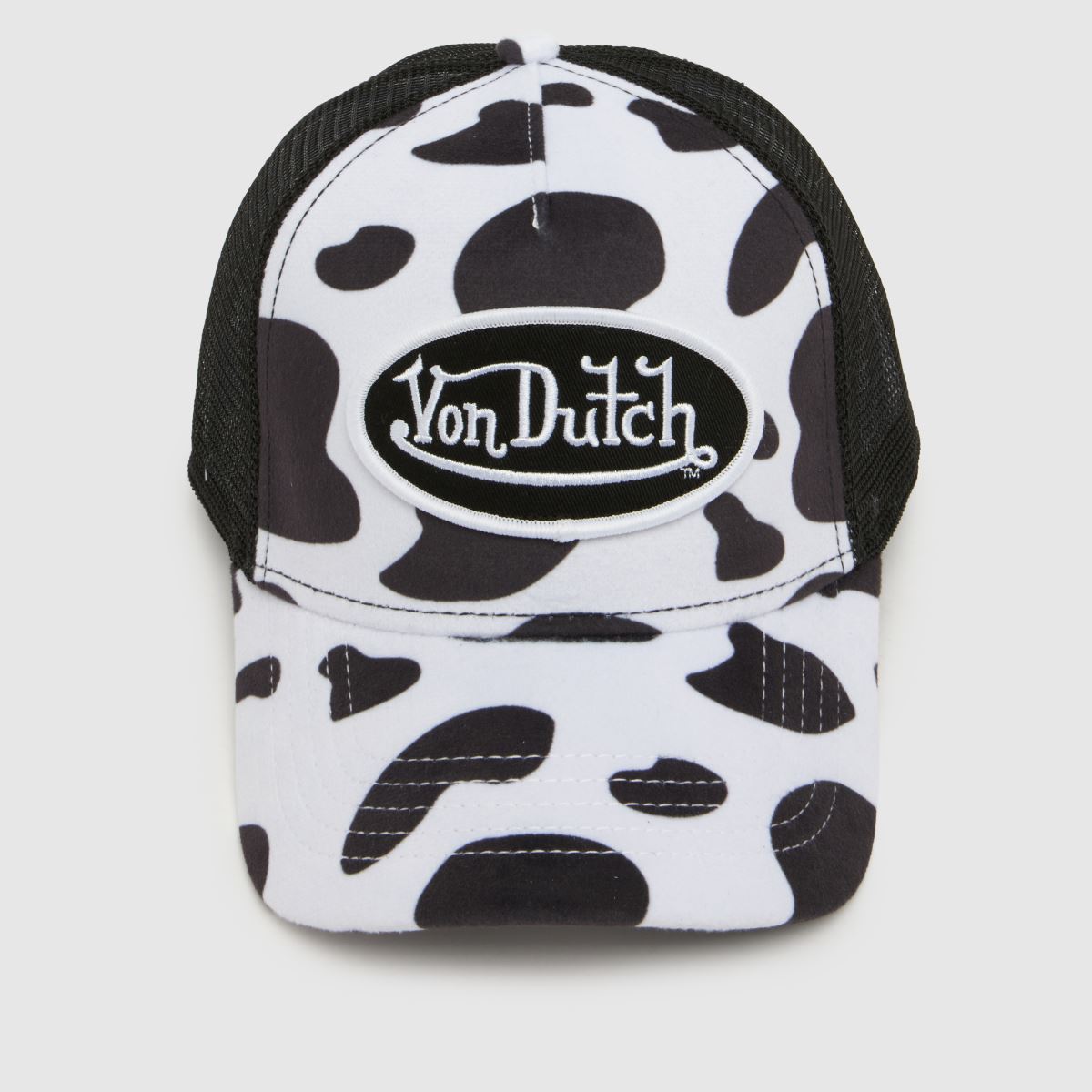 Von Dutch Cow Print Trucker Cap in Black & White Von Dutch Cow Print Trucker Cap 7