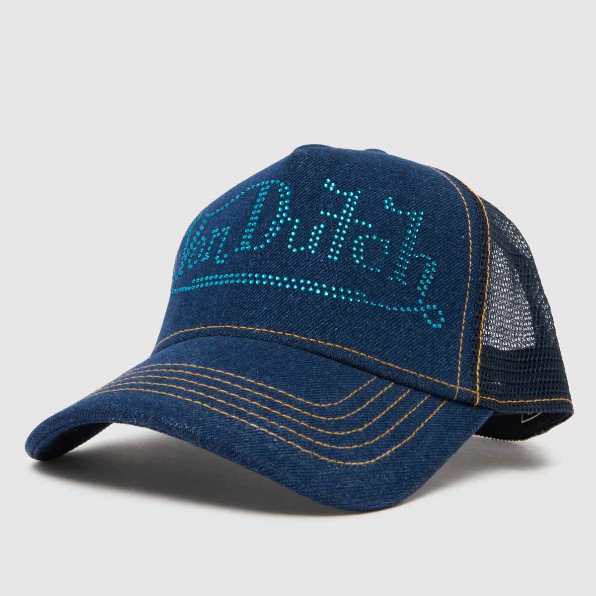 Von Dutch Denim Trucker Cap in Navy Von Dutch Denim Trucker Cap 1