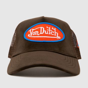 Von Dutch Brown Multi Velvet Trucker Cap Caps and Hats