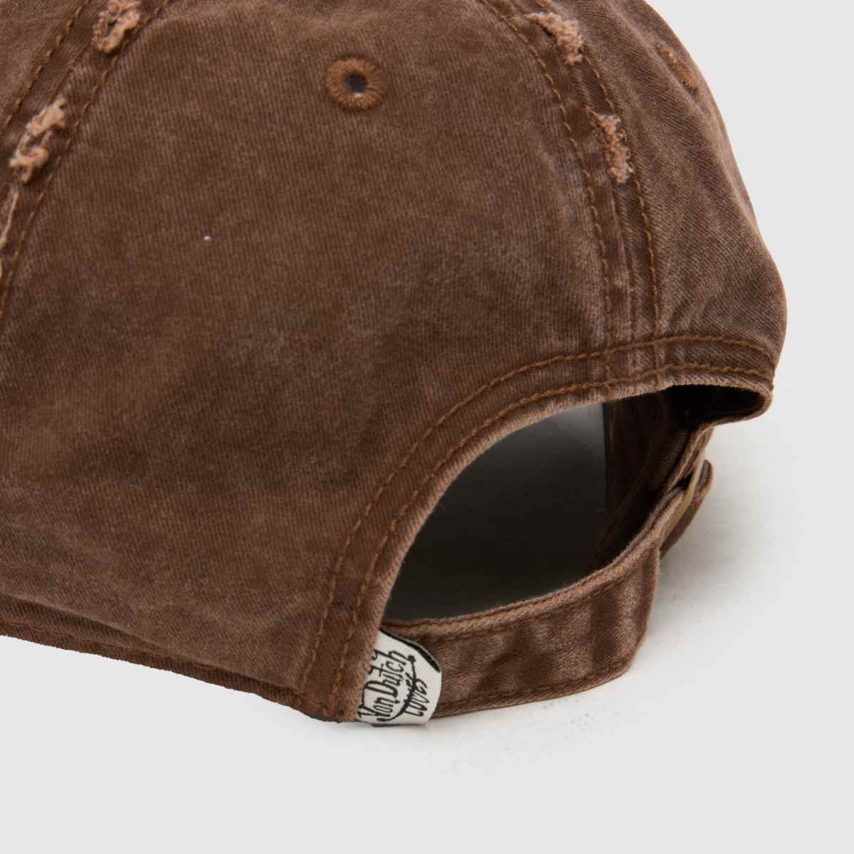 Von Dutch Distressed Denim Cap in Brown Multi Von Dutch Distressed Denim Cap 7