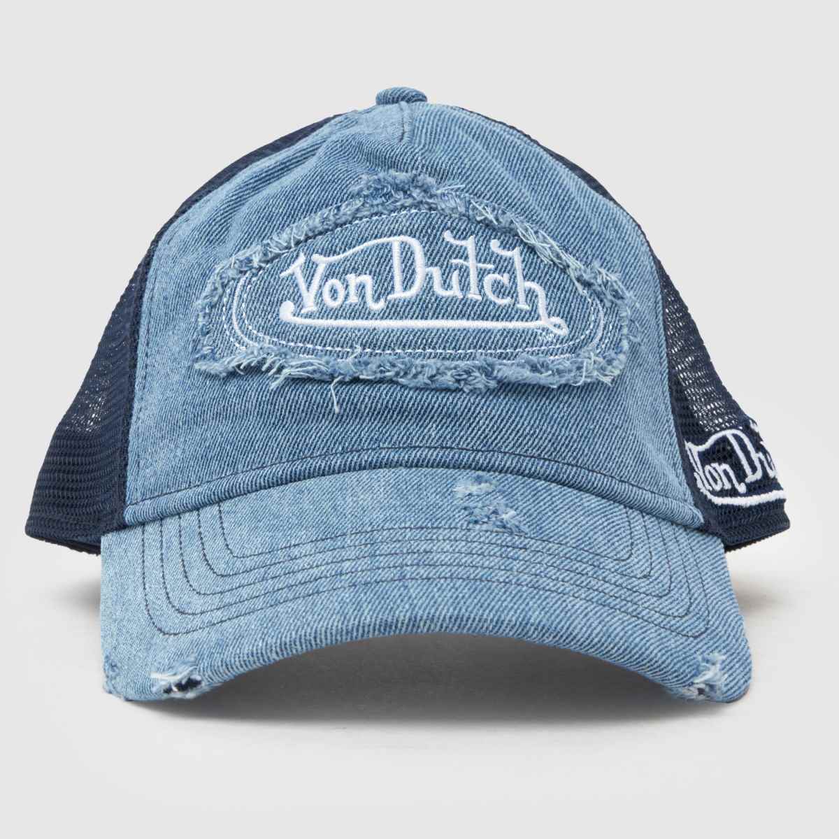 Von Dutch Unisex Navy Trucker Cap In Denim