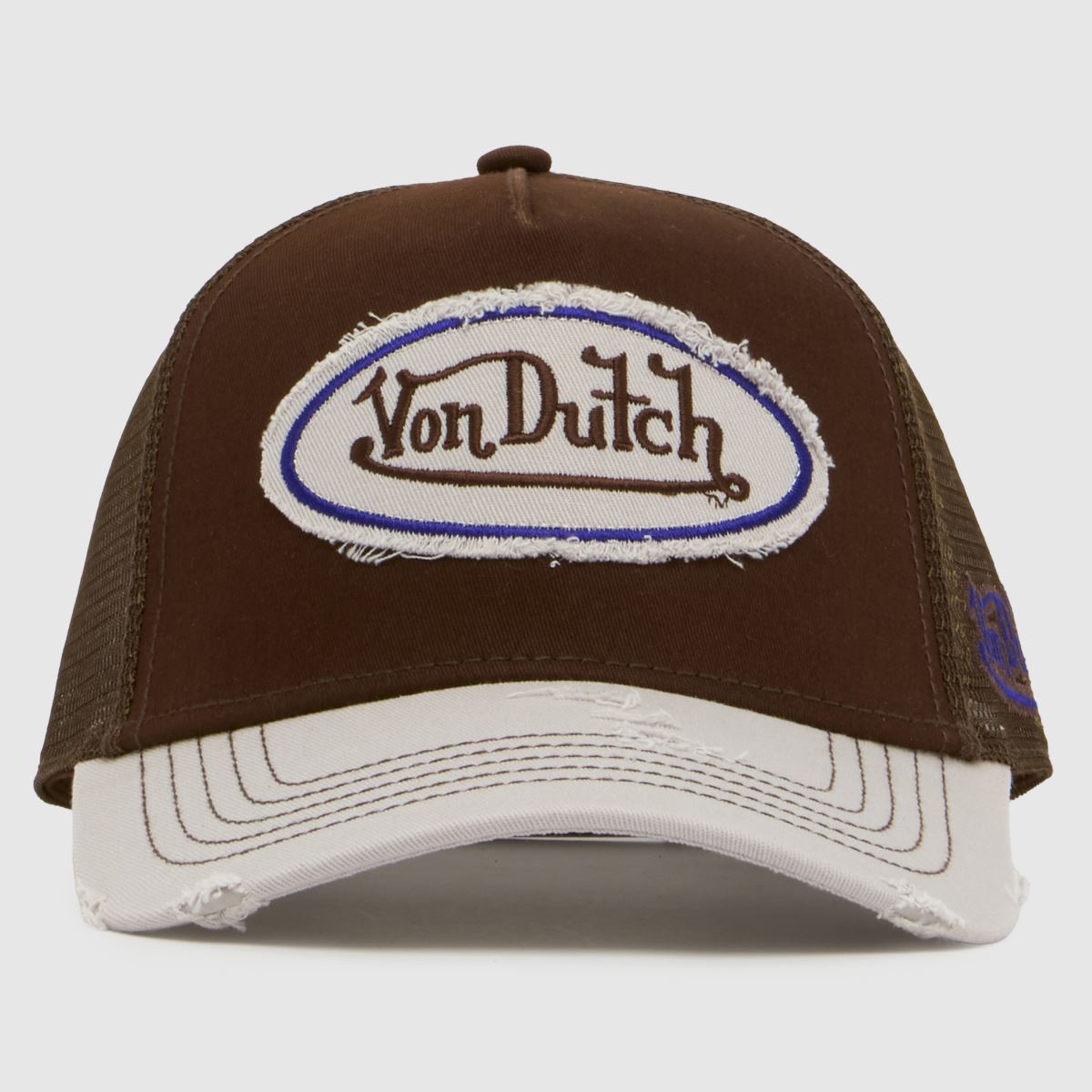 Von Dutch Brown Multi Distressed Trucker Cap