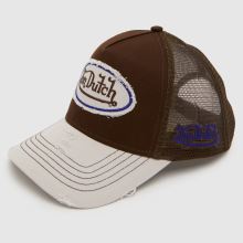 Von Dutch Distressed Trucker Cap in Brown Multi Von Dutch Distressed Trucker Cap,3 of 4