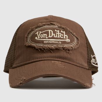 Von Dutch Brown Distressed Trucker Cap Caps and Hats