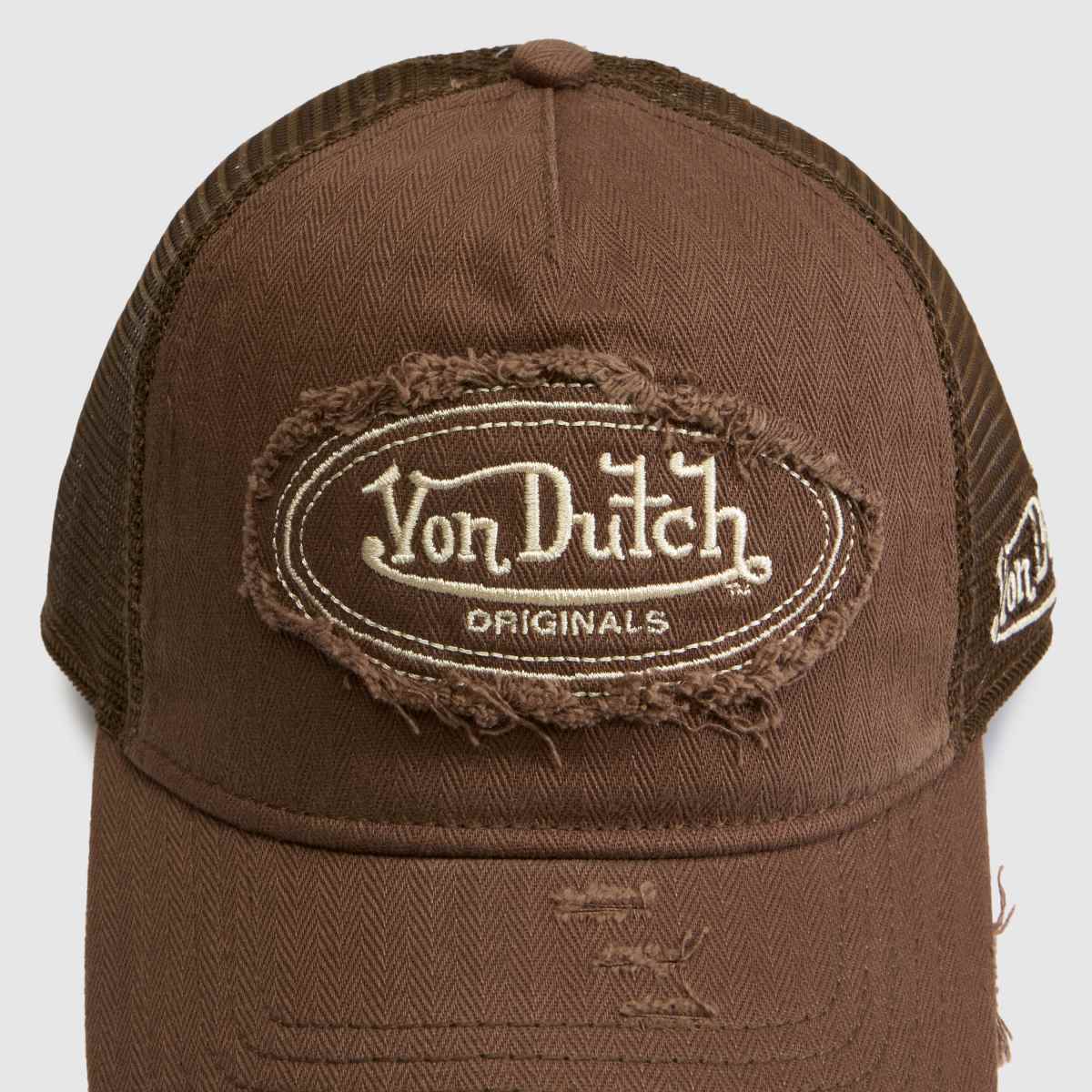 Von Dutch Distressed Trucker Cap in Brown Von Dutch Distressed Trucker Cap 7