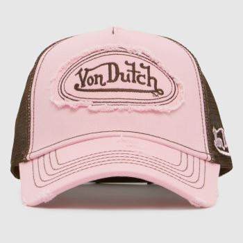 Von Dutch Pink Multi Distressed Trucker Cap Caps and Hats