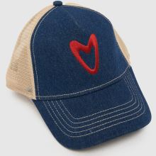Von Dutch Blue Denim & Red Heart Cap in Navy Multi Von Dutch Blue Denim & Red Heart Cap,2 of 4