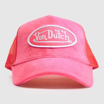 Von Dutch Pink Velvet Trucker Cap Caps and Hats
