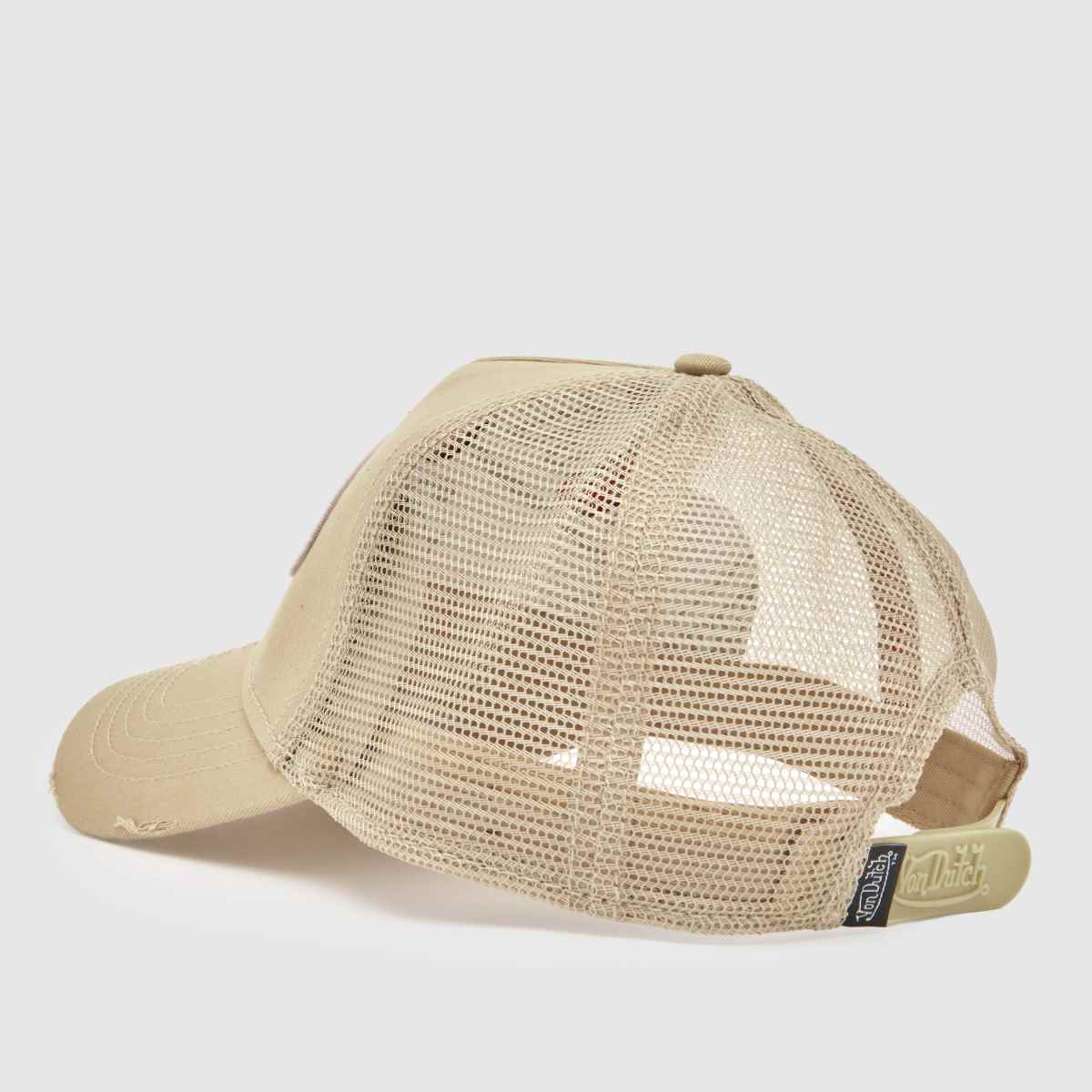 Von Dutch Distressed Trucker Cap in Beige Multi Von Dutch Distressed Trucker Cap 7