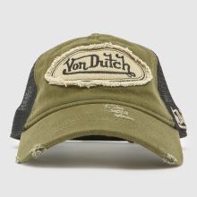 Von Dutch Distressed Trucker Cap in Green Multi Von Dutch Distressed Trucker Cap,1 of 4