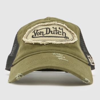Von Dutch Green Multi Distressed Trucker Cap Caps and Hats