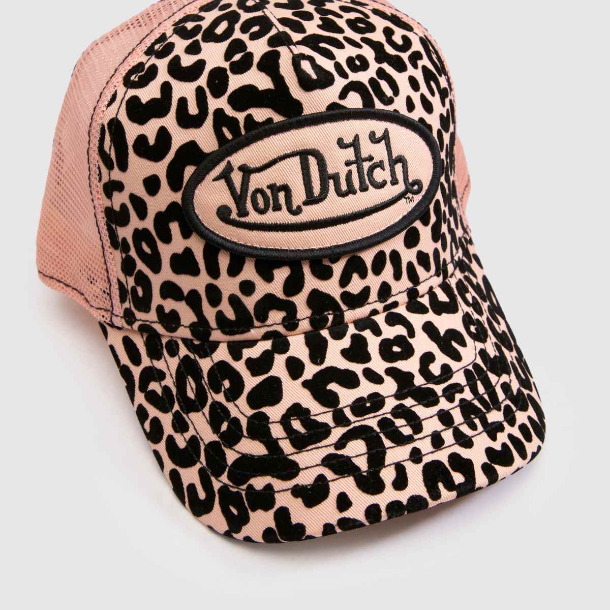 Von Dutch Flock Trucker Cap in Pink Multi Von Dutch Flock Trucker Cap 1