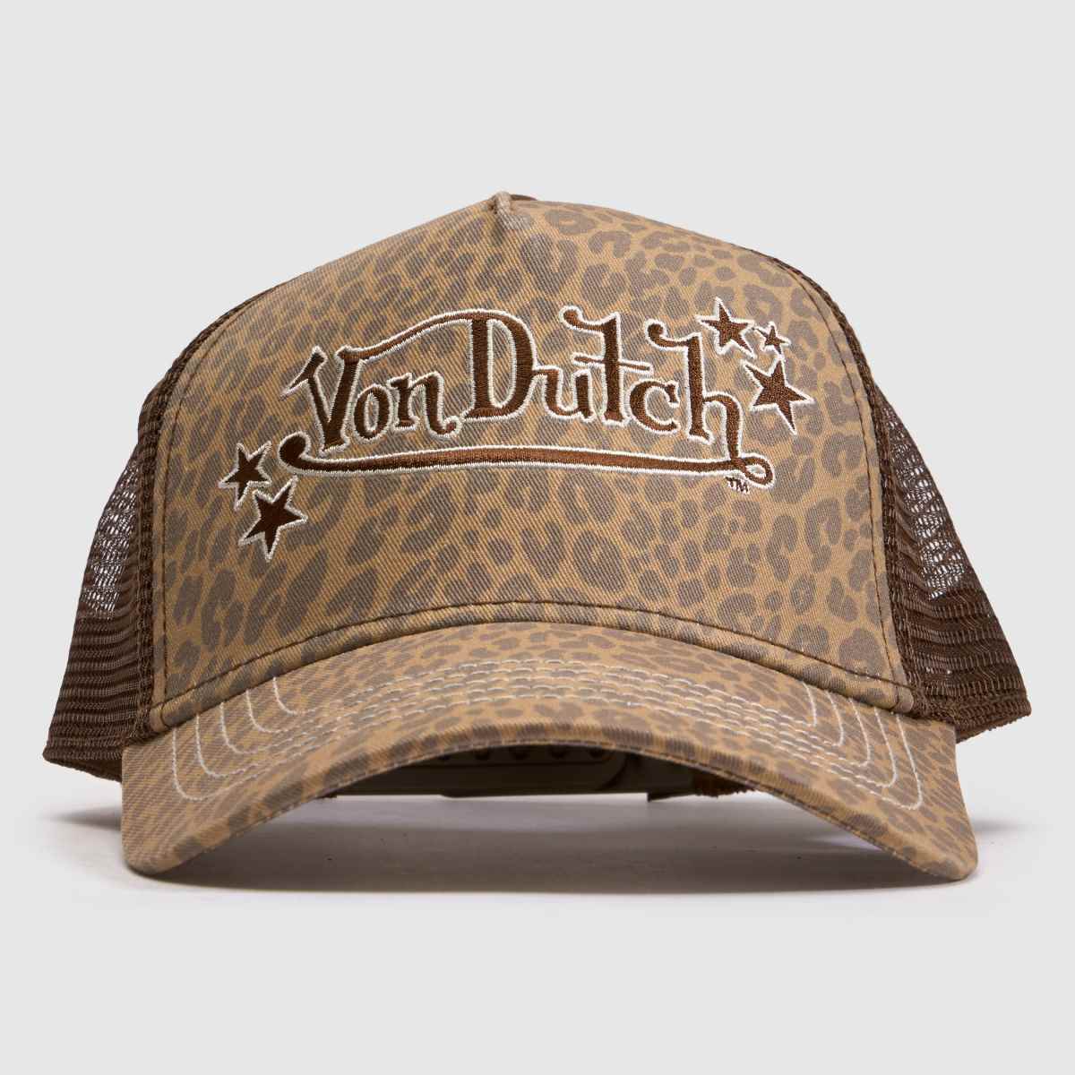 Von Dutch Leopard Trucker Cap in Print Von Dutch Leopard Trucker Cap
