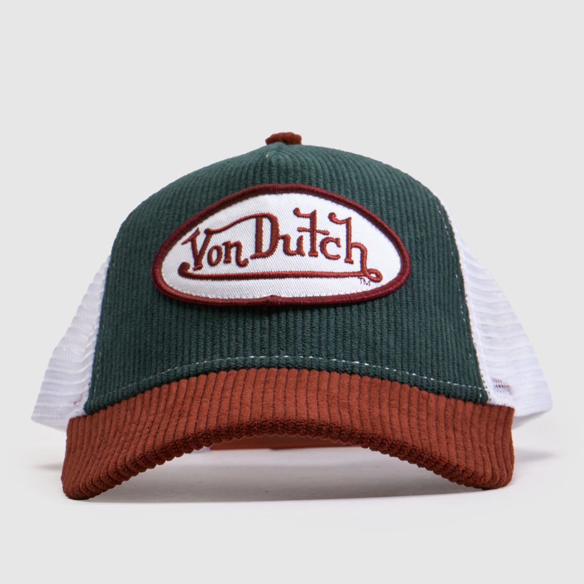 Von Dutch Contrast Cord Trucker Cap in Brown Multi Von Dutch Contrast Cord Trucker Cap
