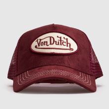 Von Dutch Suede Effect Trucker Cap in Red Von Dutch Suede Effect Trucker Cap,1 of 4