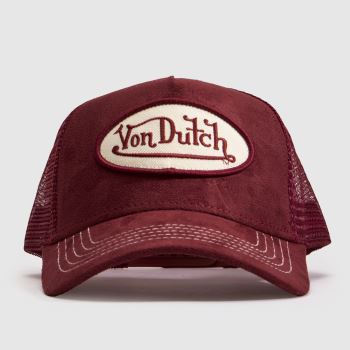 Von Dutch Red Suede Effect Trucker Cap Caps and Hats